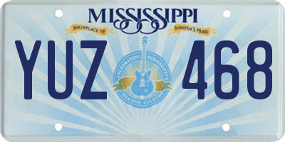 MS license plate YUZ468