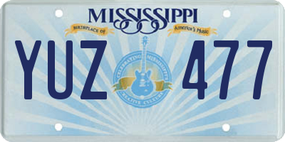 MS license plate YUZ477