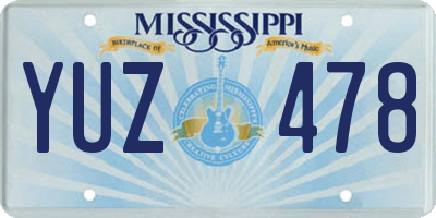 MS license plate YUZ478