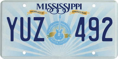 MS license plate YUZ492