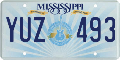 MS license plate YUZ493
