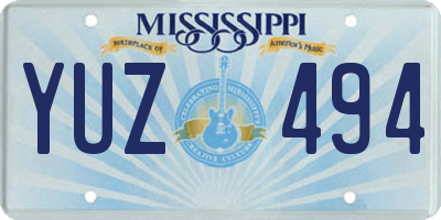 MS license plate YUZ494