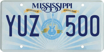 MS license plate YUZ500