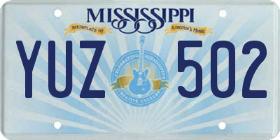 MS license plate YUZ502