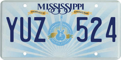 MS license plate YUZ524
