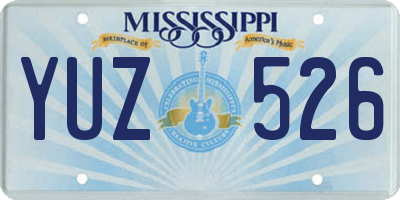 MS license plate YUZ526