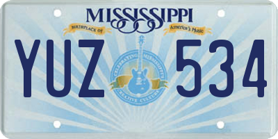 MS license plate YUZ534