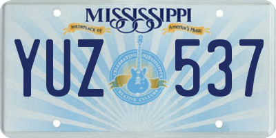 MS license plate YUZ537