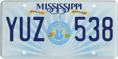 MS license plate YUZ538