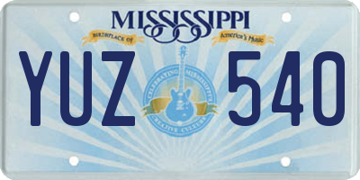 MS license plate YUZ540