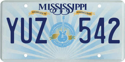 MS license plate YUZ542