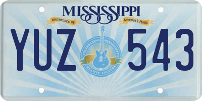 MS license plate YUZ543