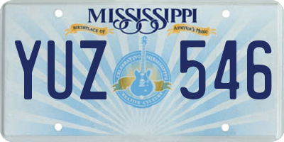 MS license plate YUZ546