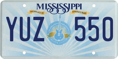 MS license plate YUZ550