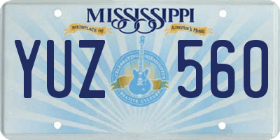 MS license plate YUZ560