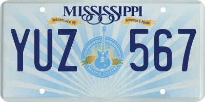 MS license plate YUZ567