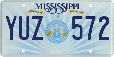 MS license plate YUZ572