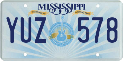 MS license plate YUZ578