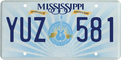 MS license plate YUZ581
