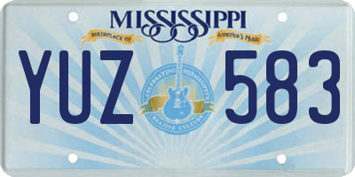 MS license plate YUZ583