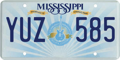 MS license plate YUZ585