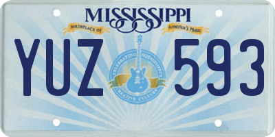 MS license plate YUZ593