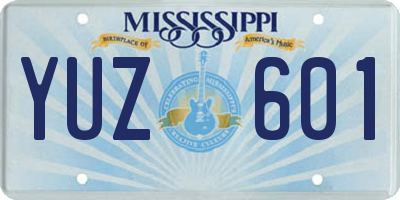 MS license plate YUZ601