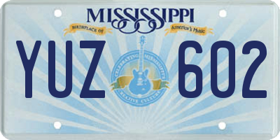 MS license plate YUZ602