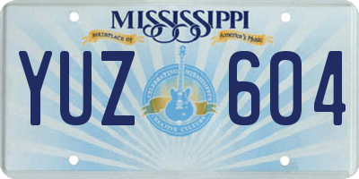 MS license plate YUZ604