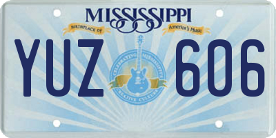MS license plate YUZ606
