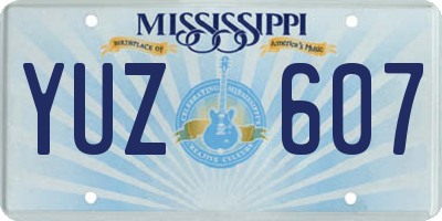 MS license plate YUZ607