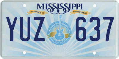 MS license plate YUZ637
