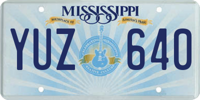 MS license plate YUZ640