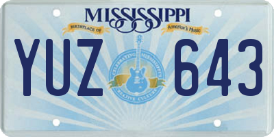 MS license plate YUZ643