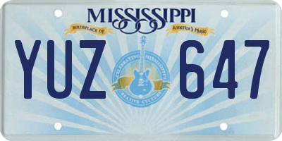 MS license plate YUZ647
