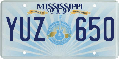 MS license plate YUZ650