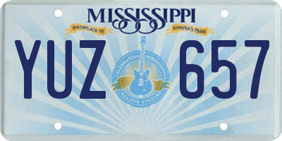 MS license plate YUZ657