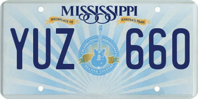 MS license plate YUZ660