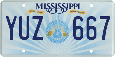 MS license plate YUZ667