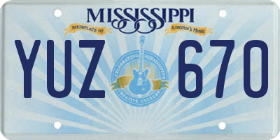 MS license plate YUZ670