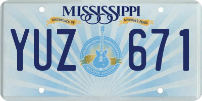 MS license plate YUZ671