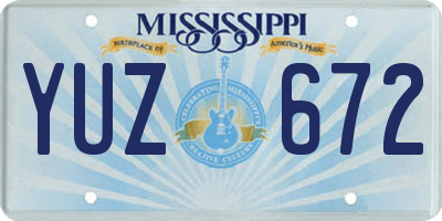 MS license plate YUZ672