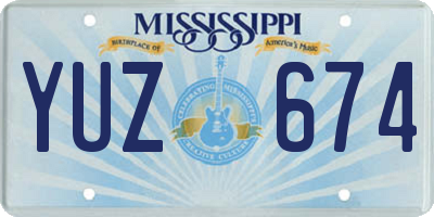 MS license plate YUZ674