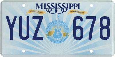MS license plate YUZ678