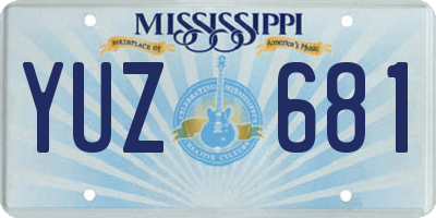 MS license plate YUZ681