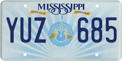 MS license plate YUZ685