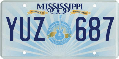 MS license plate YUZ687