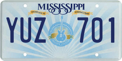MS license plate YUZ701