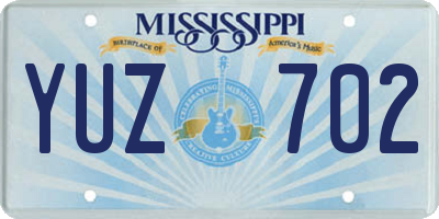 MS license plate YUZ702