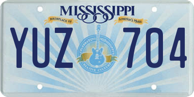 MS license plate YUZ704